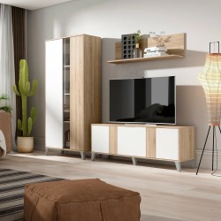 Salón Completo Neo Vitrina grande + Mueble tv + Galería
