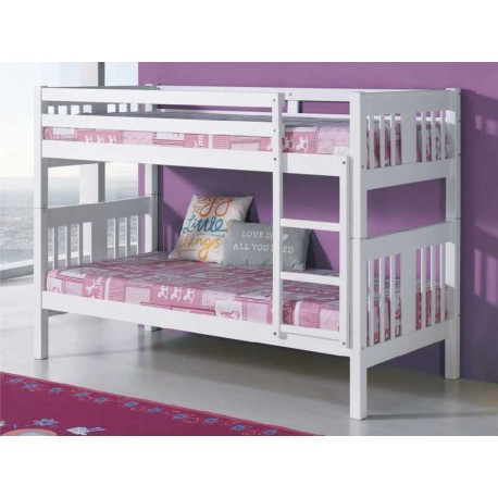 Litera de Madera Blanca Convertible